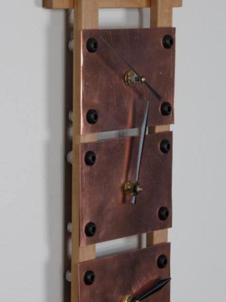 3 Clock Column - Copper